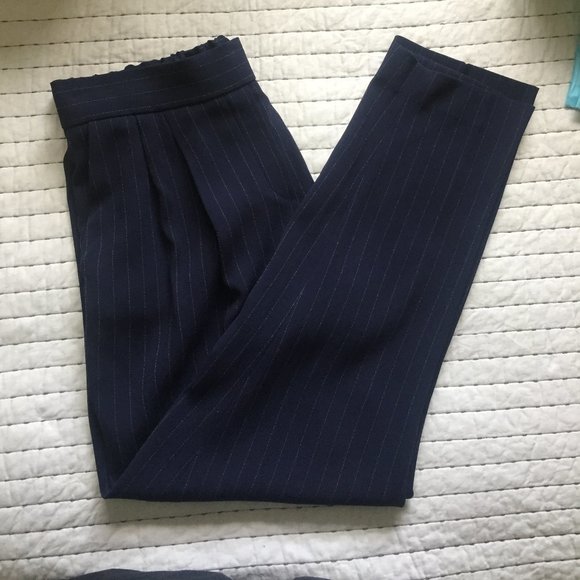 Babaton Pants - Babaton Cohen Striped Navy Pant - EUC